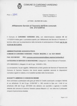 avviso bando gara tesoreria 2015-2019