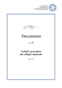 Documento n. 20 - Verbali e procedure del collegio sindacale
