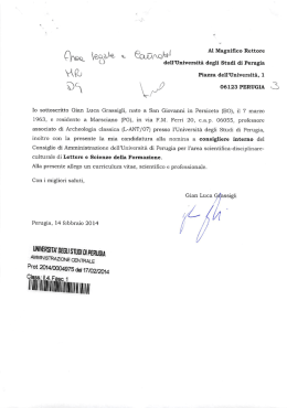 Curriculum - Università degli Studi di Perugia