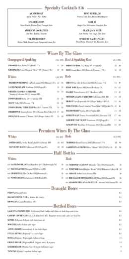 Specialty Cocktails $16