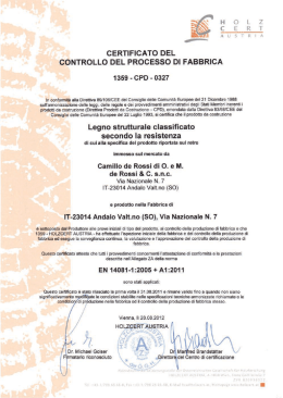 certificazione CE - Segheria Camillo De Rossi