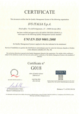 CERT FCATE - IVS France