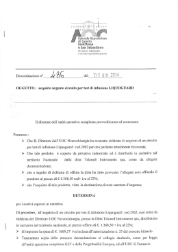 Determinazione n° del pl:l Glll - Azienda Ospedaliera Sant`Anna e