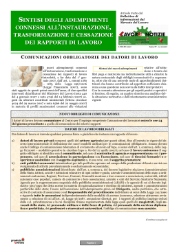 Notizia-Sintesi dei nuovi adempimenti - Provincia di Verona