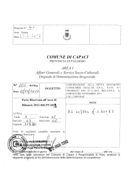 Determina dirigenziale n° 106 area prima