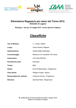 Eliminatoria Ragazzo/a più veloci del Ticino 1998