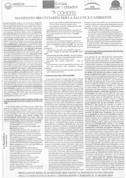 MANIFESTO dei Cittadini per la Salute e l`Ambiente_La