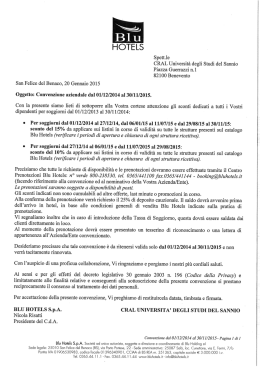 Convenzione 2015 - Università degli Studi del Sannio