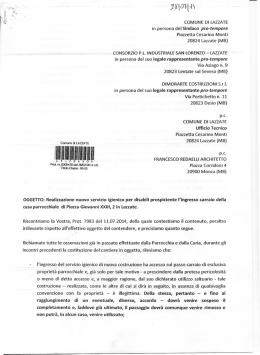 in persona del Sindaco pro-tempore Piazzetta Cesarino