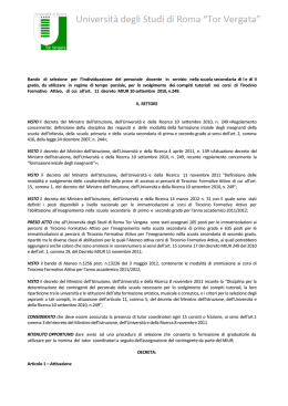 Bando - TFA &ndash; Tirocinio Formativo Attivo