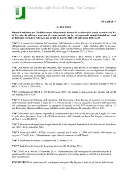 Bando - TFA &ndash; Tirocinio Formativo Attivo