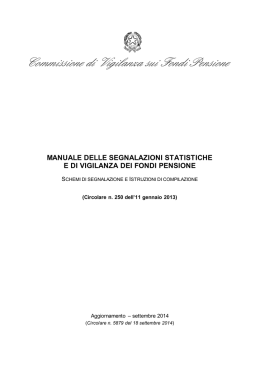 Manuale delle segnalazioni statistiche e di vigilanza dei
