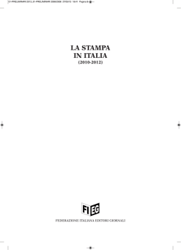 La stampa in Italia 2010-2012 - Federazione Italiana Editori Giornali