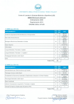 2013/14 - Università degli Studi di Roma "Foro Italico"