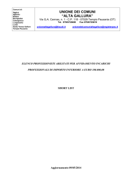 SHORT LIST UNIONE COMUNI agg. 09 05 2014