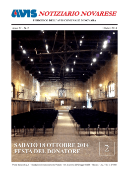 Ottobre - AVIS Comunale Novara