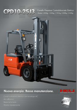 Scheda tecnica del carrello elevatore controbilanciato