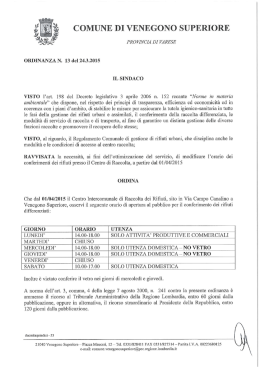 nuovo orario centro intercomunale di raccolta rifiuti