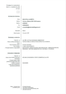 Curriculum - Teatro Stabile di Genova