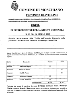 Tariffe pubblicit&agrave; e pubbliche affissioni anno 2013