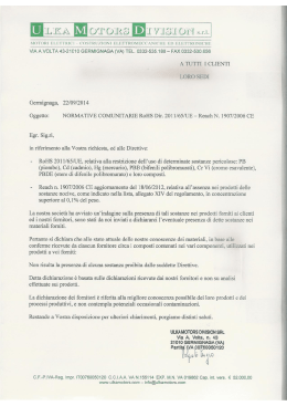 Motori Ulka Conformit&agrave; RoHS