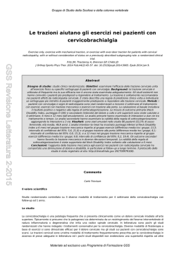 Le trazioni aiutano gli esercizi nei pazienti con cervicobrachialgia