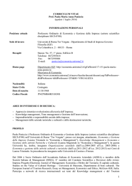 scarica curriculum dettagliato - Economia