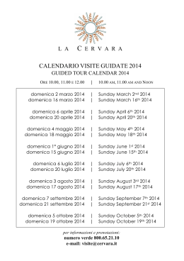 Cervara calendario visite guidate 2014 ita-ingl