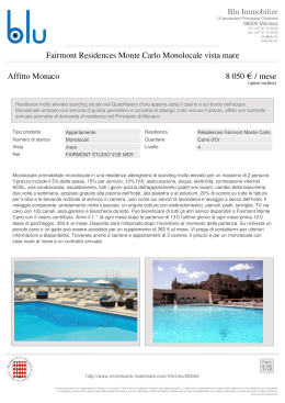 Fairmont Residences Monte Carlo Monolocale vista mare Affitto