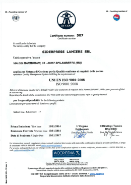 Certificazione UNI EN ISO 9001:2008