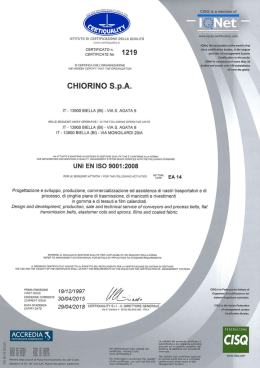 Scarica il certificato - Chiorino