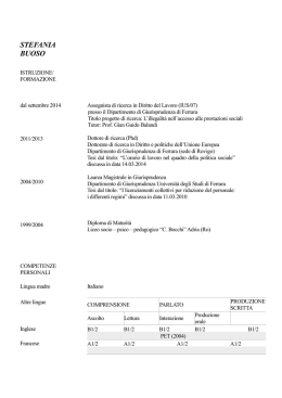 CV Stefania Buoso - Dipartimento di Giurisprudenza