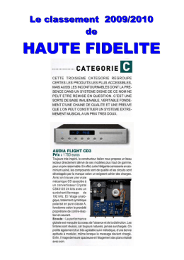 Le classement 2009/2010