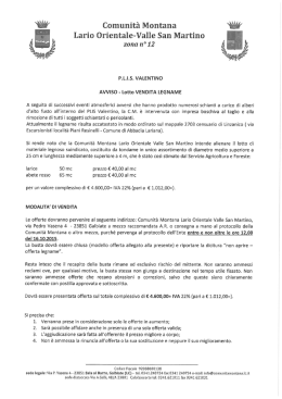 Scarica, Avviso lotto. - Comunit&agrave; Montana Lario Orientale Valle San