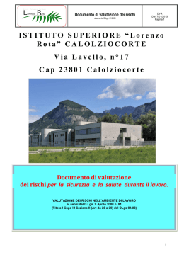 valutazione dei rischi - Istituto Superiore Lorenzo Rota