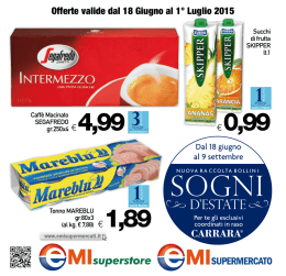 Offerte valide dal 18 Giugno al 1° Luglio 2015