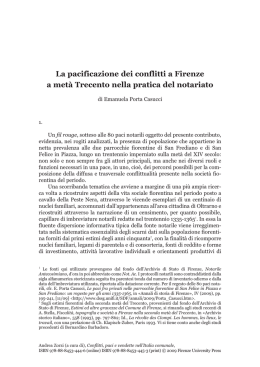 La pacificazione dei conflitti a Firenze a met&agrave; Trecento nella pratica