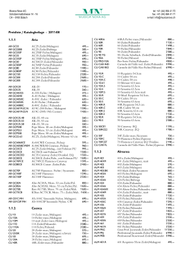 Preisliste / Katalogbeilage - 2011-08 1.1.1 Aria