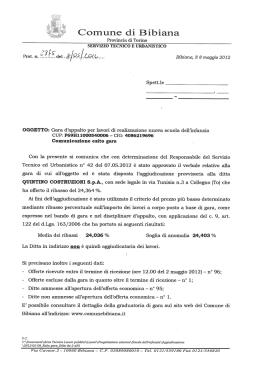 esito di gara - Comune di Bibiana