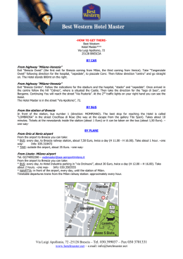 Via Luigi Apollonio, 72 -25128 Brescia &ndash; Tel