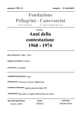 Fondo 14 - Fondazione Pellegrini Canevascini