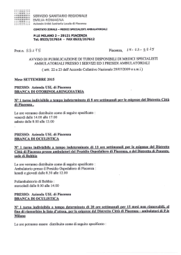 P.LE MILANO 2 - 29121 PIACENZA Tel. 0523/317614 - FAX