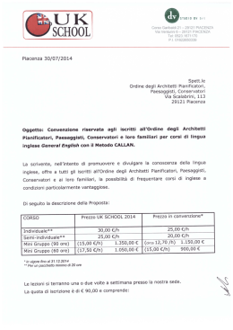 Corso Garibaldi 21 - 29121 PIACENZA