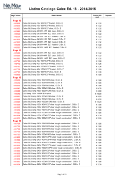 Listino Catalogo Calex Ed. 18 -