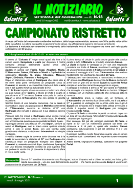 SETTIMANALE dell` ASSOCIAZIONE anno IX N.18