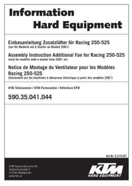 Information Hard Equipment Einbauanleitung Zusatzlüfter für Racing