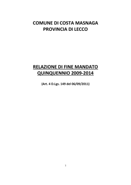 relazione di fine mandato quinquennio 2009-2014