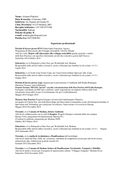 Curriculum - Master universitario in Sviluppo sostenibile e gestione