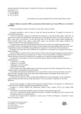 Consuntivo 2008 e programma 2009