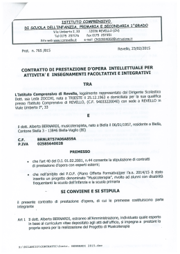 CONTRATTI DI PRESTAZIONE D`OPERA